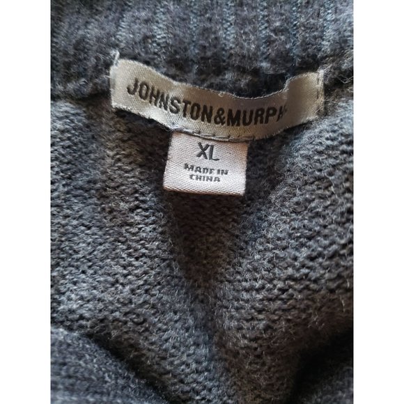 Johnston‎ & Murphy marino wool pullover Mens  XL quarter Zip Ribbed Knit Gray - Picture 5 of 8